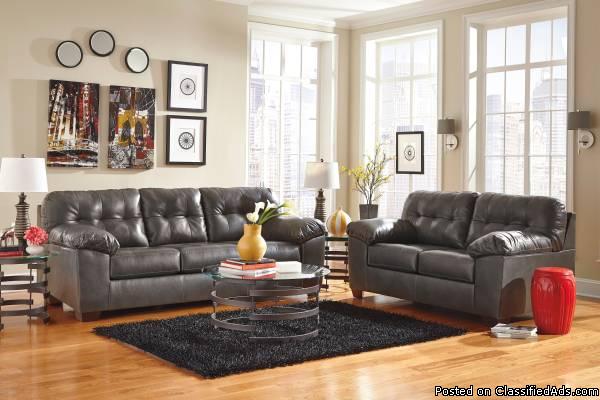 Bonded Leather Sofa Set, 2
