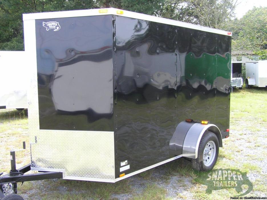 6ft x 10ft Blk Ext. Enclosed Cargo with Additional Height and V Front