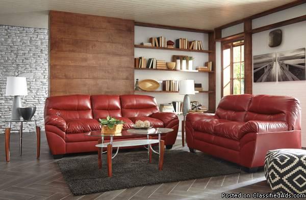 Ultra Soft Bonded Leather Sofa and Loveseat, 2