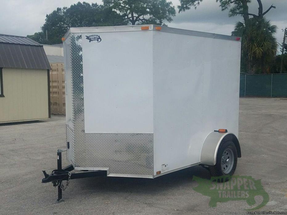 New 6ft. x 8 Motorcycle Hauler, Sharp looking Wht Exterior with Additional 3in....