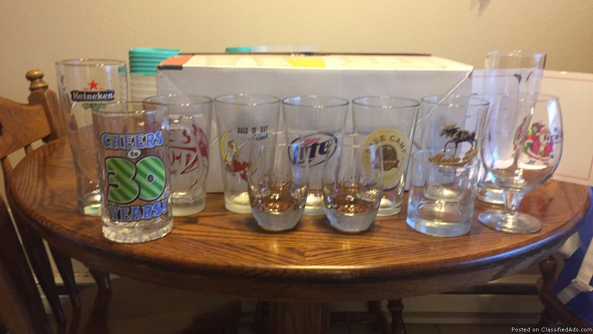 Pint and wine glasses, 0