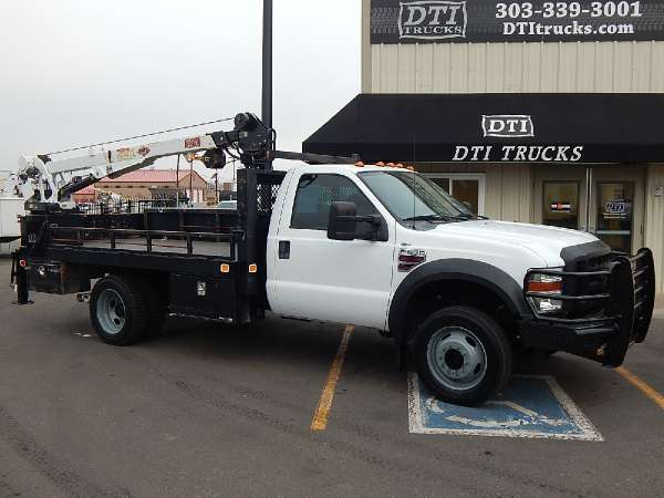 2009  Ford  F550 4X4 12' Flat Bed Crane Truck