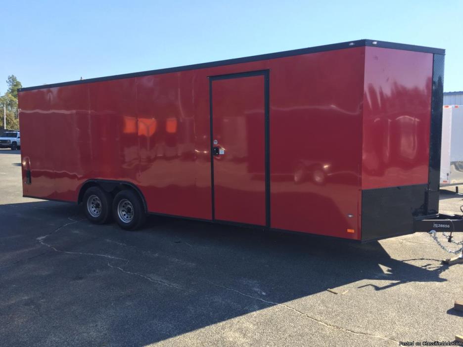 8.5x20 Red Trailer w/Black Out Package