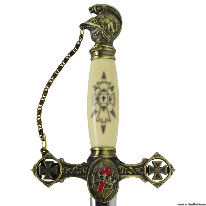 Masonic Knights Templar Ceremonial/Presentation Sword with Scabbard, 2
