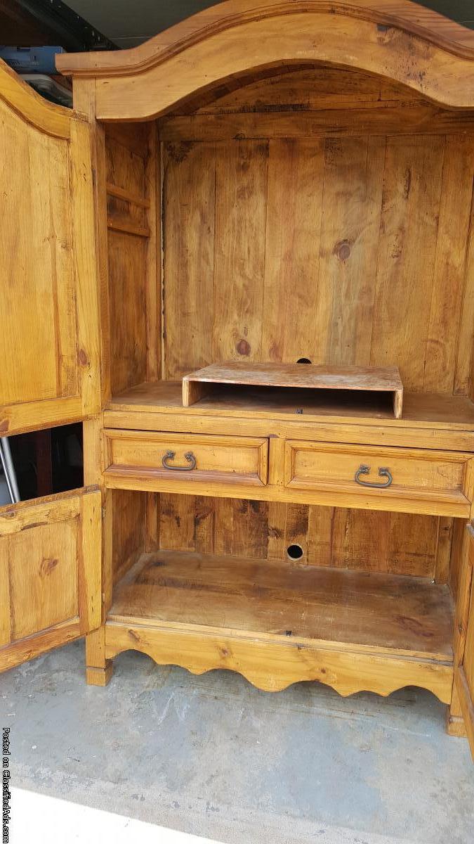Rustic Armoire with 2 drawers, 2