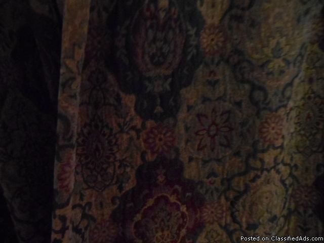 4 panel old world curtains/w valances w/rods