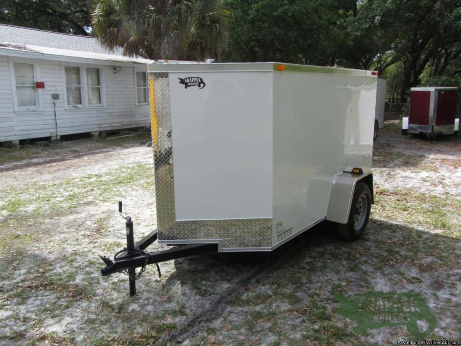 ENCLOSED Trailer  5 ft x 8 White NEW for SALE!