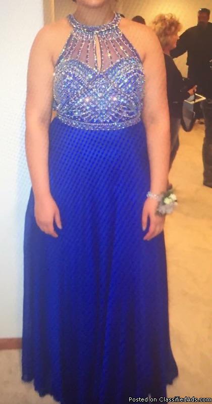 Rachel Allan Royal Blue Prom Dress, 0