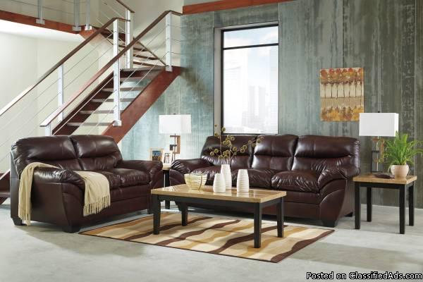 Ultra Soft Bonded Leather Sofa and Loveseat, 4