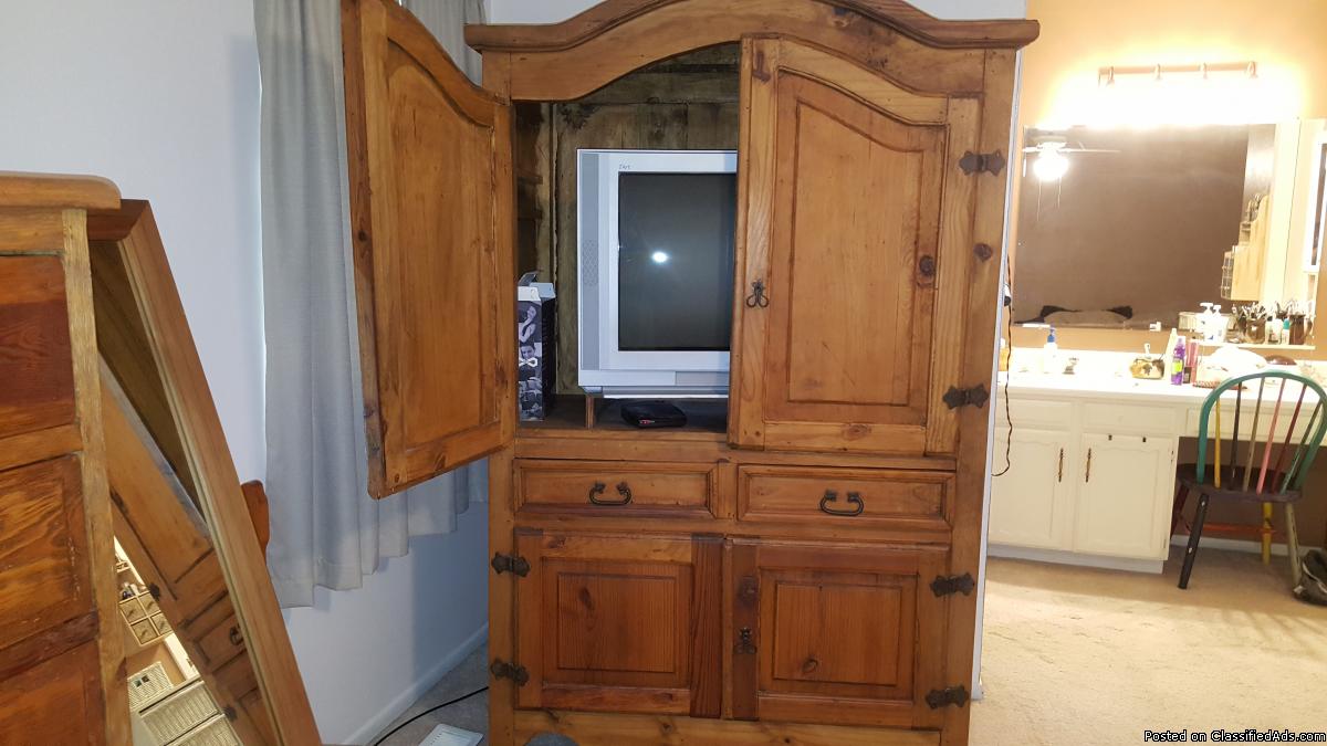 Rustic Armoire with 2 drawers