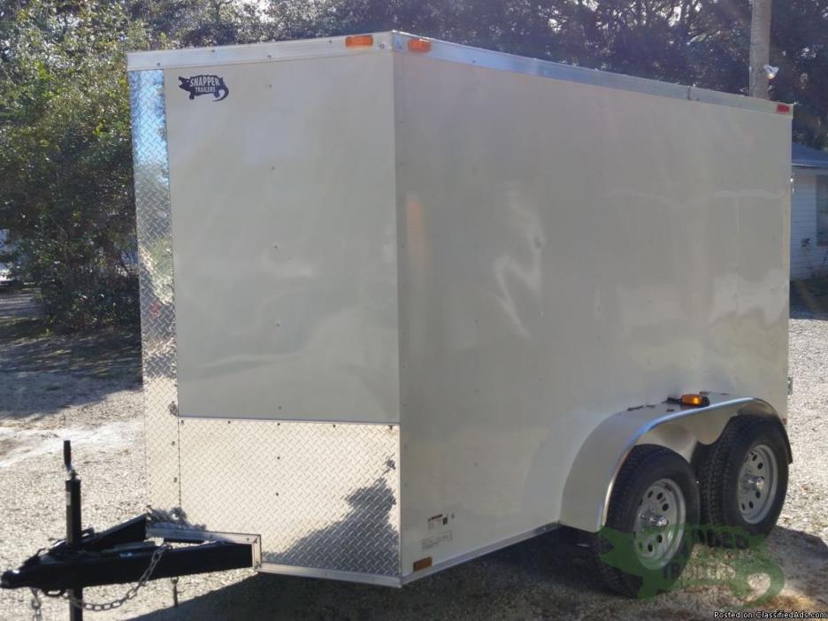 6x10 White Ext. Trailer with Xtra 3in. Height and 32 in. RV Side Door6x10 White...