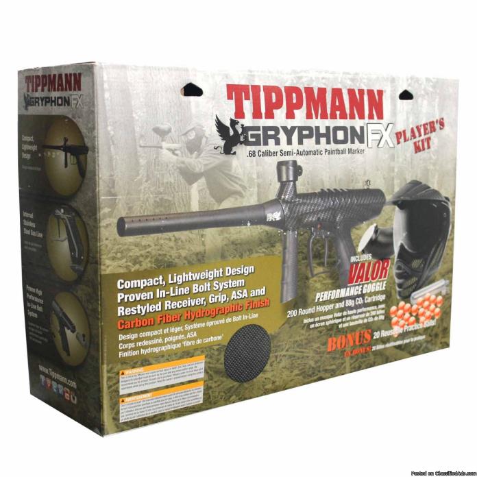 Tippmann Gryphon Paintball Gun Players Kit Great Deal, 1