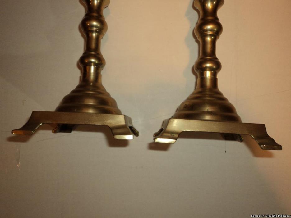 Older pair of brass Altar Candlesticks By Chalice Co., 4