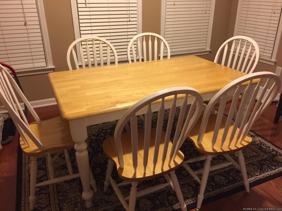 Farm House Kitchen table with 6 chairs, 0