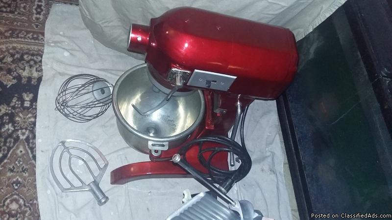 HOBART A 120 12 QT Commercial Mixer 2 Bowls Whisk Paddle  Hook Candy Apple Red, 2