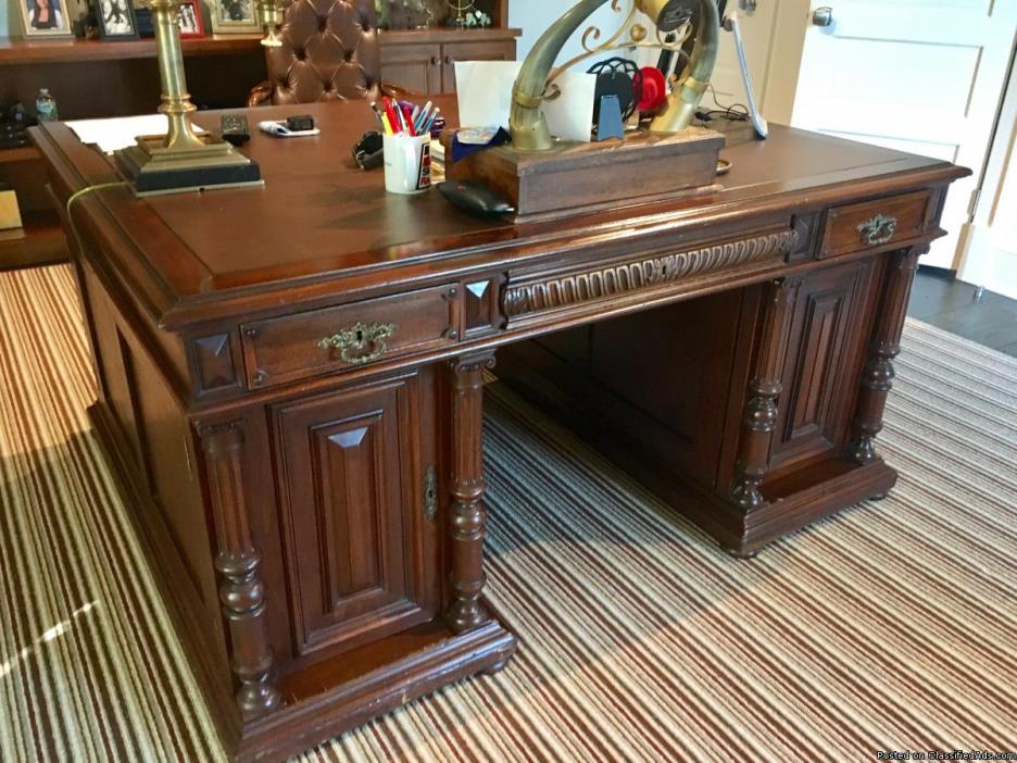 Carved solid wood Partner DESK, 0