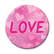 Valentine Day  Buttons 2 1/4 Pin-Back or Adhesive, 3