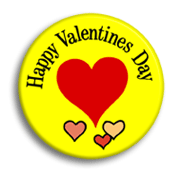 Valentine Day  Buttons 2 1/4 Pin-Back or Adhesive, 1