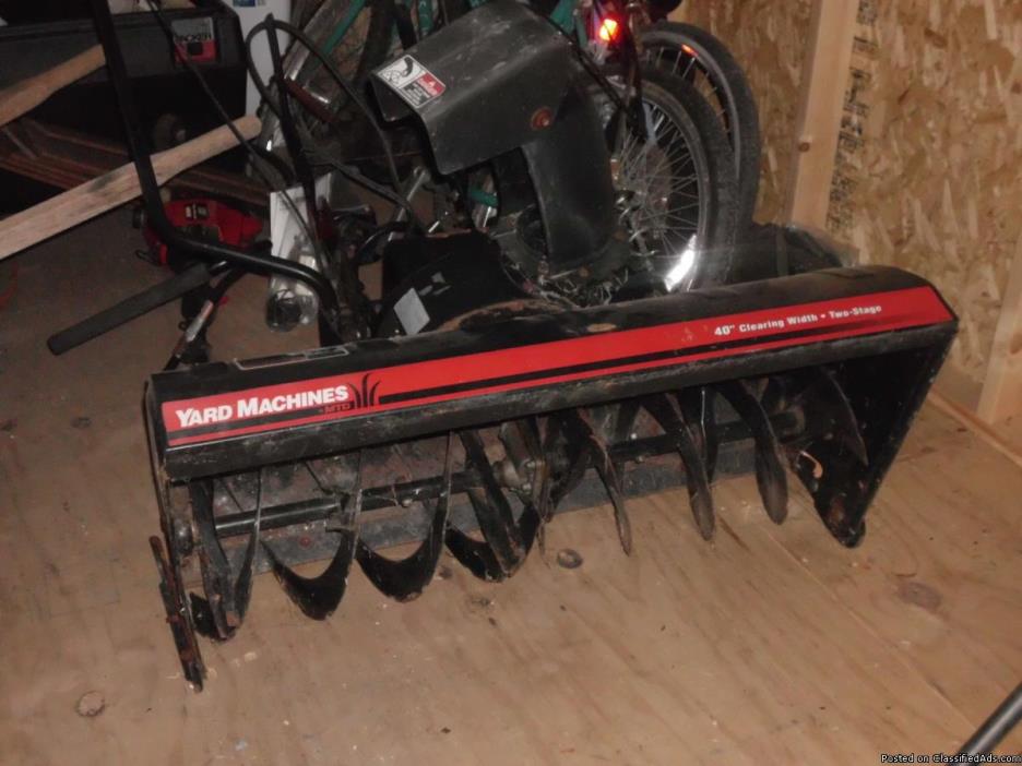 (Reduced) MTD 40” Two-Stage Snow Thrower Mower Attachment & Manual, 0