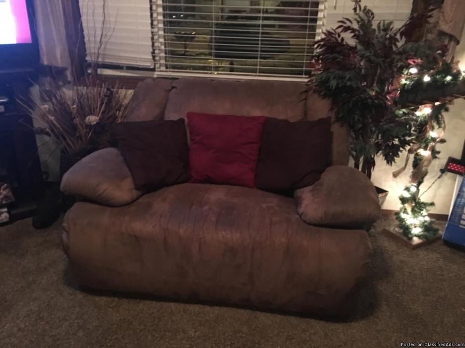 Recliner couch and oversized chair, 2