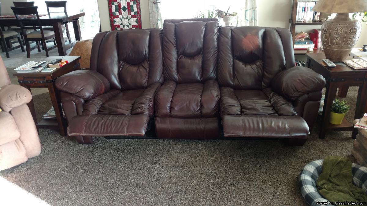 Leather recliner couch, 0