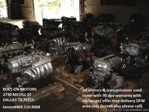 ENGINES AND TRANSMISSIONS USED