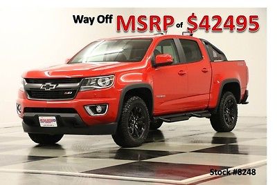 Chevrolet : Colorado MSRP$42495 4WD Z71 Heated Leather Camera Red Hot Crew New Seats Custom Truck Black Remote Start 2015 15 16 Cab Rear 3.6L 4X4 V6
