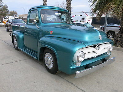 Ford : F-100 F100 1955 ford f 100 f 100 truck damaged wreaked rebuildable salvage low reserve 55
