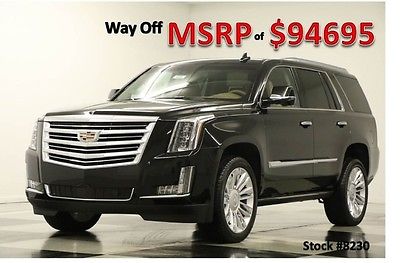 Cadillac : Escalade MSRP$94695 4WD Platinum 3 DVD Screens Sunroof GPS Black New Navigation Heated Cooled Leather Seats 15 16 Tuscan Brown 7 Passenger 4X4