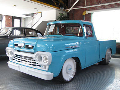 Ford : F-100 1960 f 100 pickup custom restomod hot rod super charger air ride restored