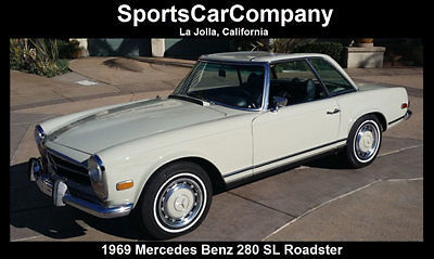 Mercedes-Benz : SL-Class 1969 mercedes benz 280 sl roadster classic white