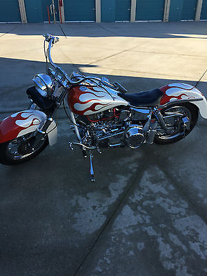 Harley-Davidson : Other 1977 harley davidson clean good looking bike white with orange flames