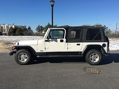 Jeep : Wrangler 2001 jeep wrangler sport white custom stretch 7 passager new top execellent cond