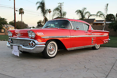 Chevrolet : Impala 2 door coupe with 25 Options 1958 chevrolet impala hard top red with matching 283 v 8 engine w block