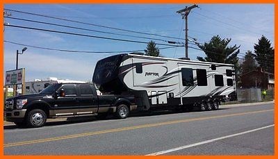 2014 Keystone Raptor 365LEV 40' Fifth Wheel Toy Hauler with Garage 2 Slides