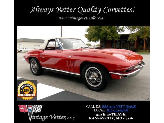 Chevrolet : Corvette 66 corvette stingray cv 327 c 2 positrac hard soft top 4 speed no rust red