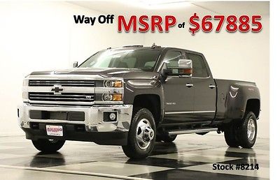 Chevrolet: Silverado 3500 HD MSRP$67885 4X4 LTZ Diesel Sunroof Gray Crew 4WD New 3500HD Duramax Heated Cooled Leather GPS Navigation 14 2015 15 16 Dually Cab