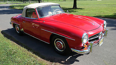 Mercedes-Benz : SL-Class 190sl 1961 mb 190 sl red with tan interior and top exceptionally restored