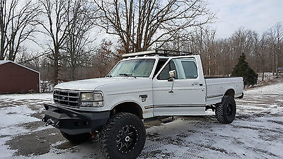 Ford : F-350 CUSTOM 1997 FORD F350 4X4 LIFTED CREW CAB LONG BED 5 SPEED MANUAL TRANS BANKS