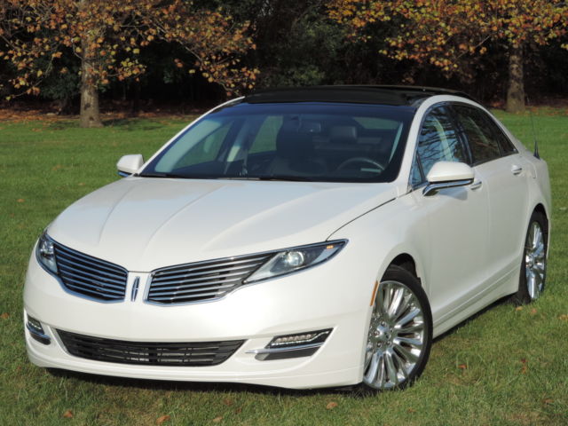 Lincoln : MKZ/Zephyr 4dr Sdn FWD 2014 lincoln mkz pearl white loaded sunroof leather heated seats navi sync clean
