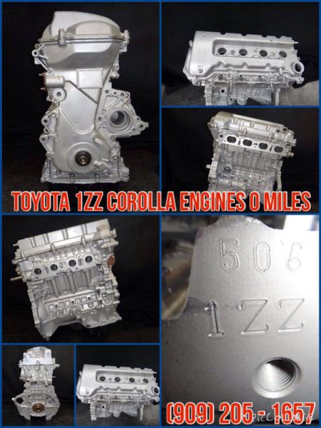 NEW IN STOCK TOYOTA 1ZZ COROLLA ENGINES 850+TAX WITH WARRANTY, 0