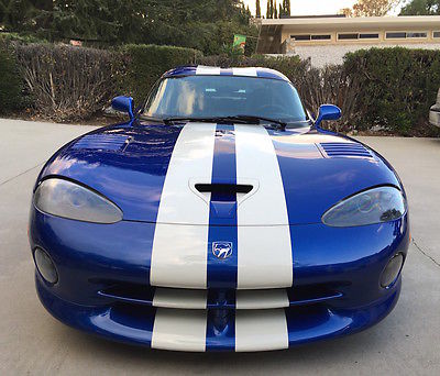 Dodge : Viper GTS Coupe 2-Door 1997 dodge viper gts blue and white 7 k miles collector car documented service