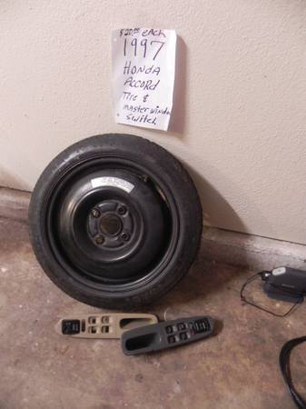 1997 Honda Accord Donut wheel Tire and master DS window switch works, 0