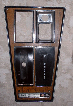Console top plate '76 Vette, 2