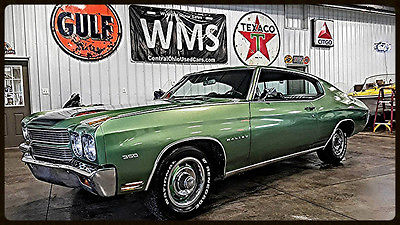 Chevrolet : Malibu 70 green all original malibu chevelle auto v 8 350 numbers matching wms car show