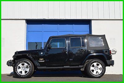 Jeep: Wrangler Sahara Unlimited 4DR 4X4 Navigation Alpine Loaded Repairable Rebuildable Salvage Lot Drives Great Project Builder Fixer Easy Fix