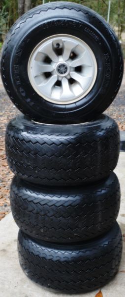 GOLF CART TIRES, BARELY USED FOR SALE $75 PER SET!