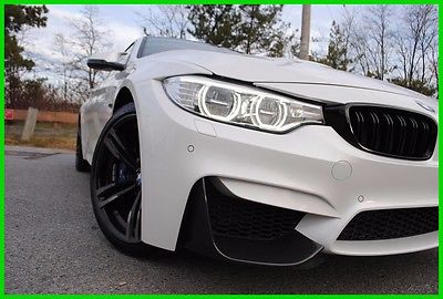 2015 BMW M4 M-4 M F82 6 Speed Manual Stick Shift 16,923 Miles Mineral White Sakhir Leather Carbon Roof LED HK Navigation Rebuilt Not Salvage