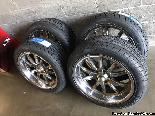 NEW 20x8 & 20x10 Staggered Ridler Wheels Chevy C10 5x5 With tires, 1