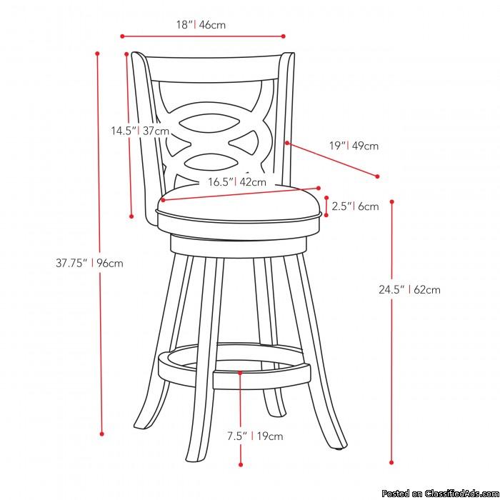 Barstool with White Leatherette Seat, 1